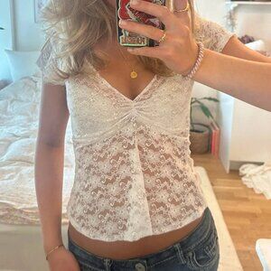 Eloise Floral Lace Top (White)